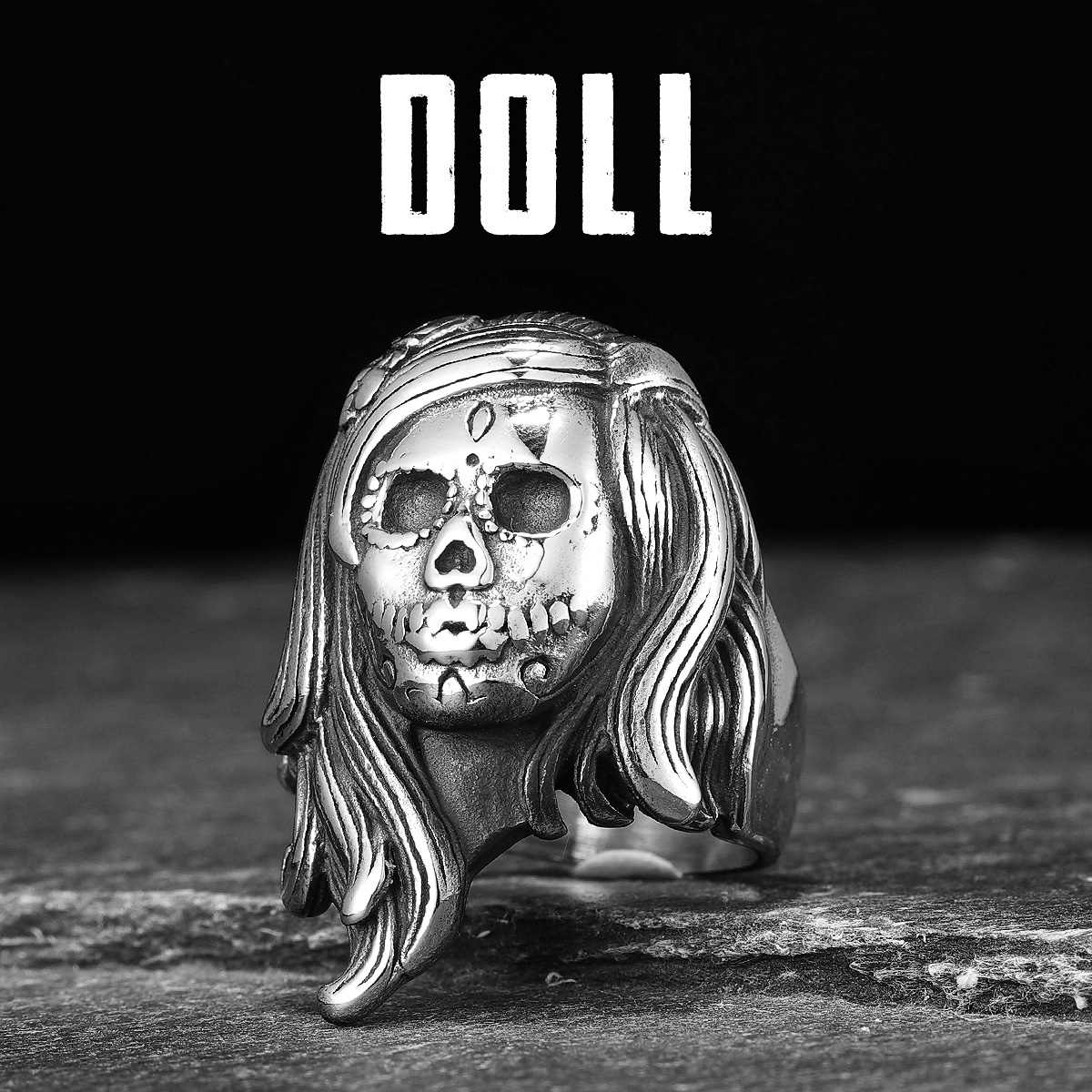 Vintage Fashion Stuff - Gothic Horror Doll Skull Men Rings