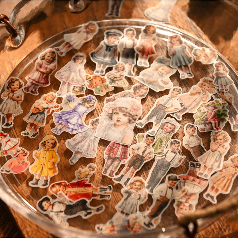 Vintage Fashion Dolls - 50pcs Vintage Kids Paper Doll Stickers