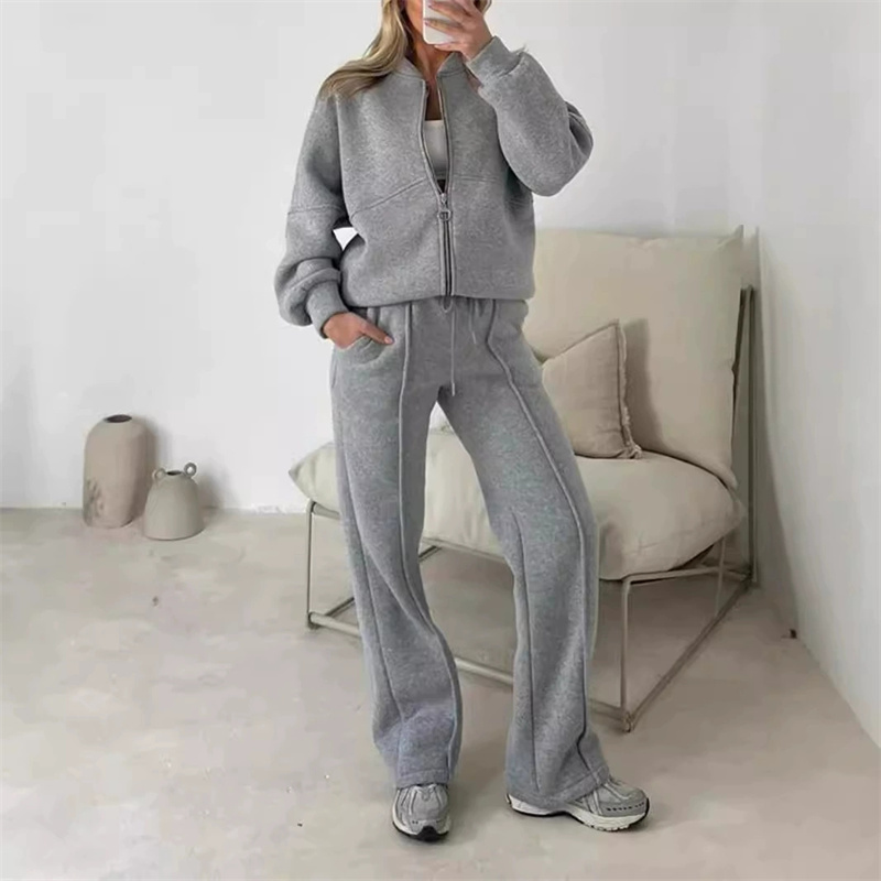 2025 Sweatshirt Two-piece Suit - Wide Leg Trouser 70S ulasan dan harga