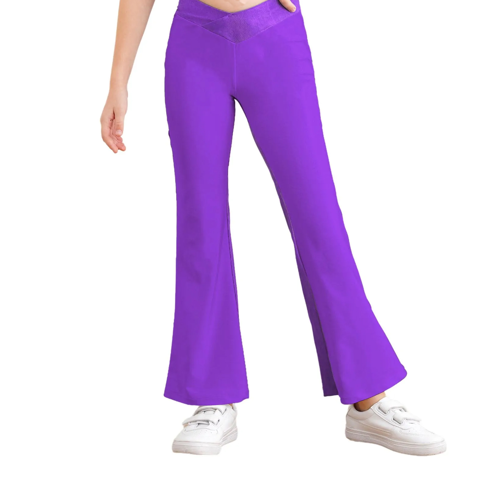 Kids Girls Shiny Flared Trouse - Wide Leg Trouser 70S ulasan dan harga