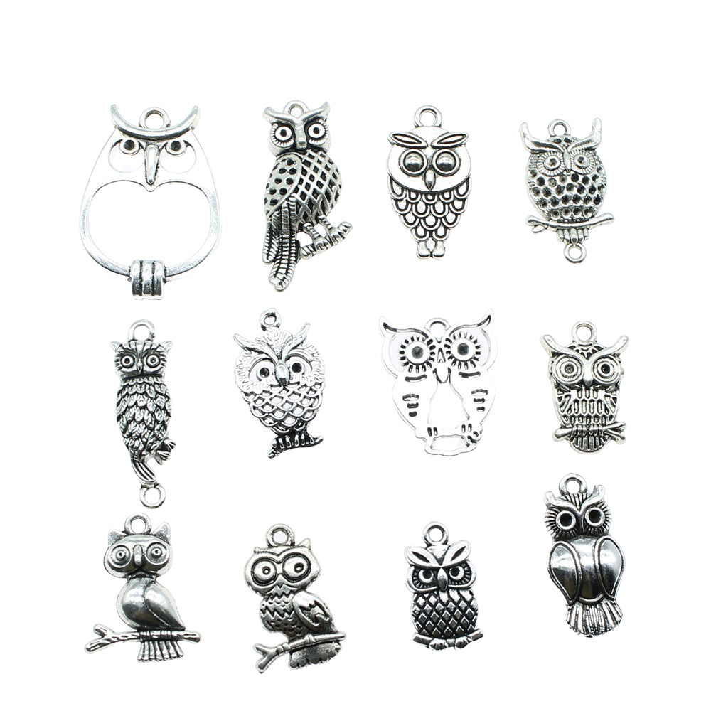 10pcs Charms Owl Antique Silve - Vintage Fashion Tumblr ulasan dan harga