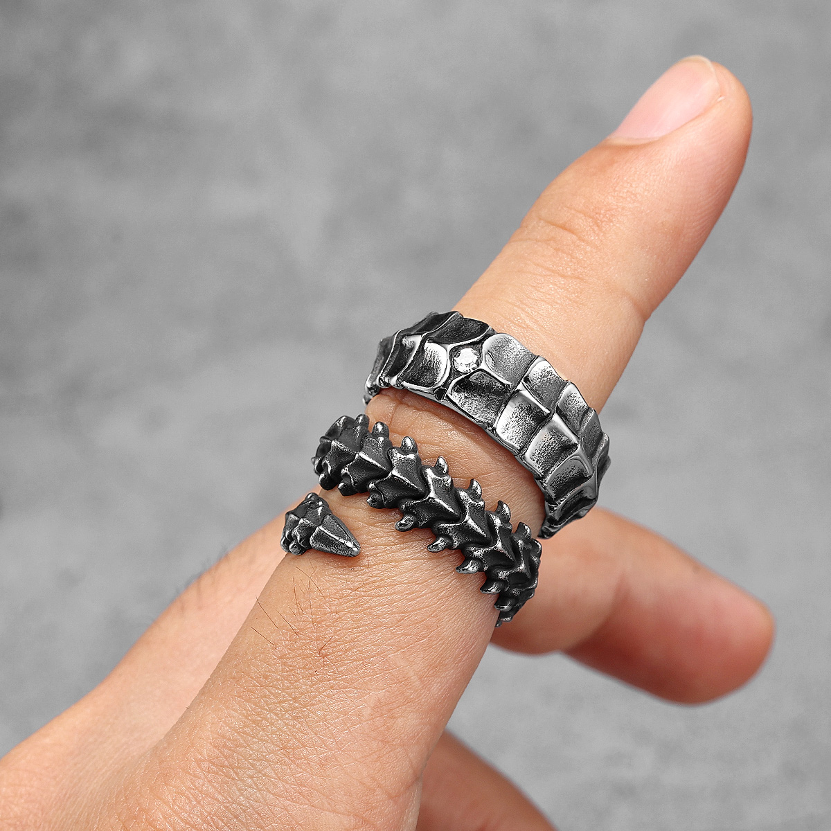 Eivil Dragon Spine Men Rings S - Vintage Fashion Stuff ulasan dan harga