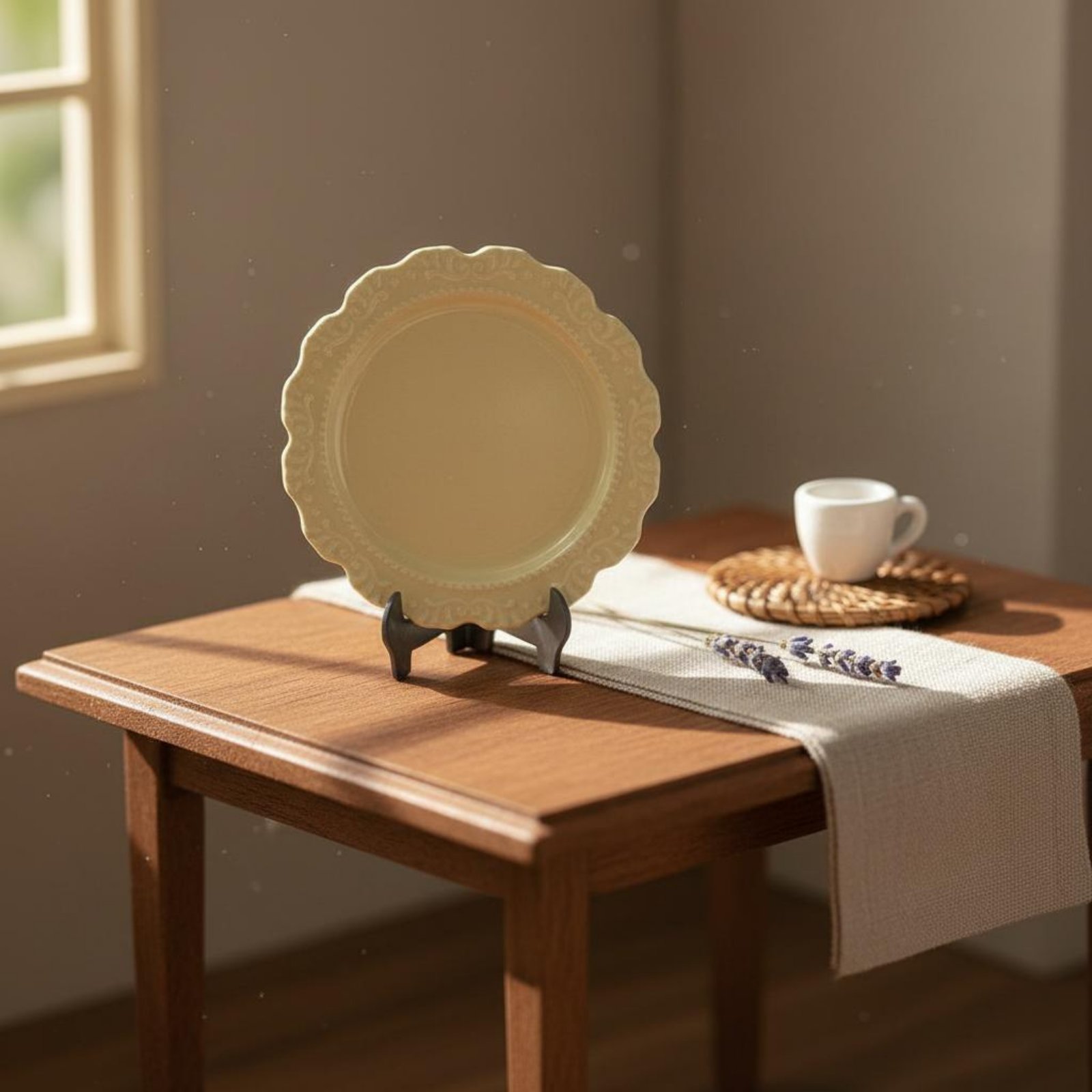 Miniature Dinner Plate Decorat - Vintage Fashion Plates Toy ulasan dan harga