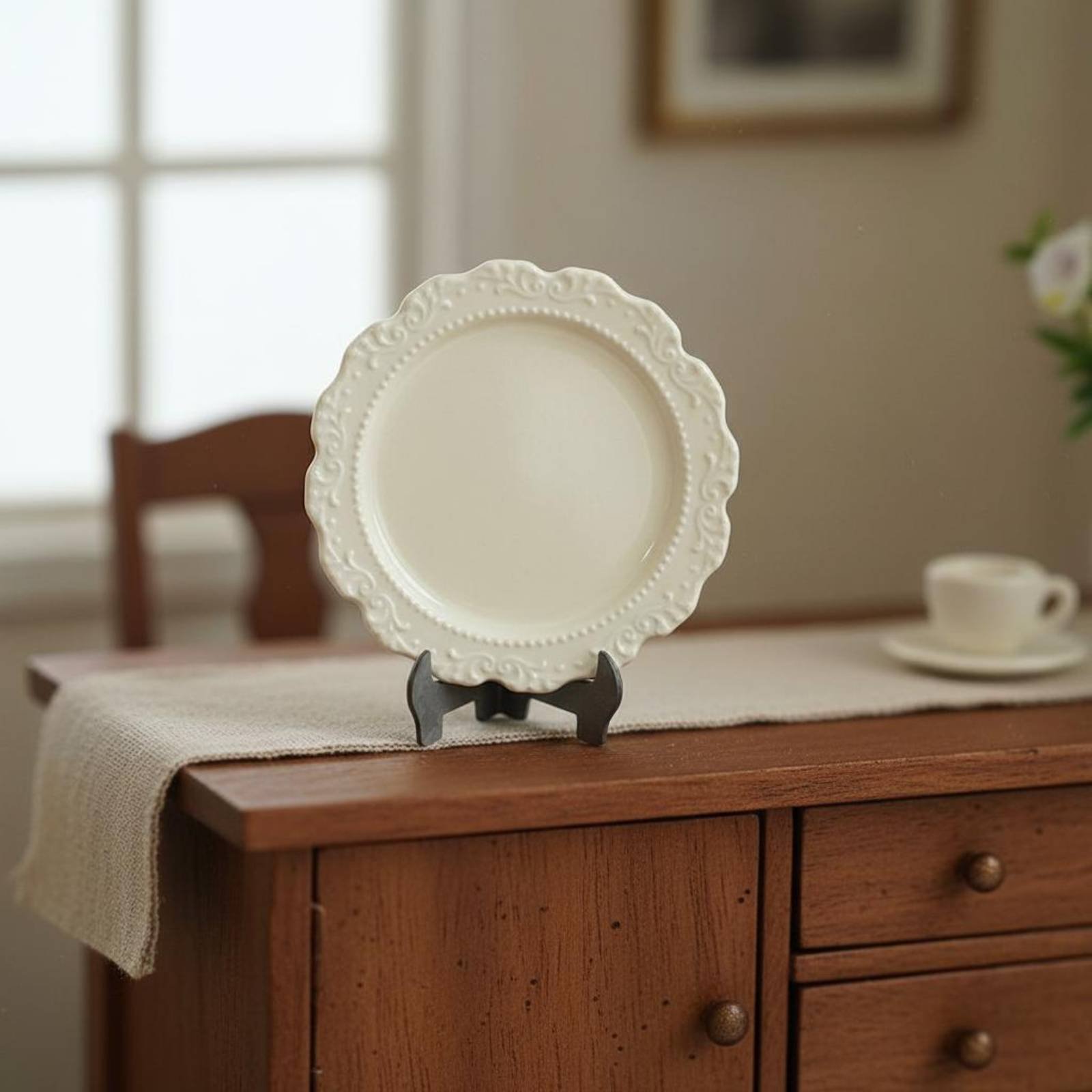 Miniature Dinner Plate Decorat - Vintage Fashion Plates Toy ulasan dan harga