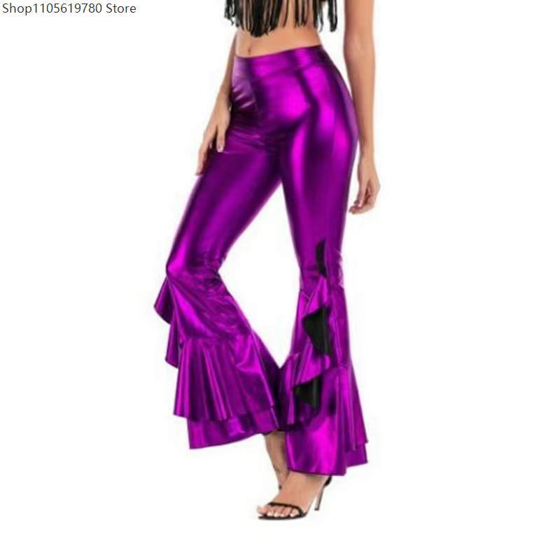 2026 Women Shiny Laser Metalli - Wide Leg Trouser 70S ulasan dan harga