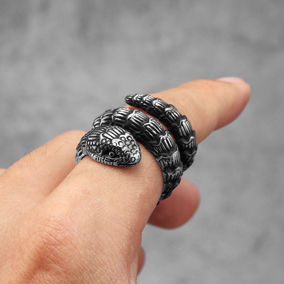 Rattlesnake Animal Men Rings S - Vintage Fashion Stuff ulasan dan harga