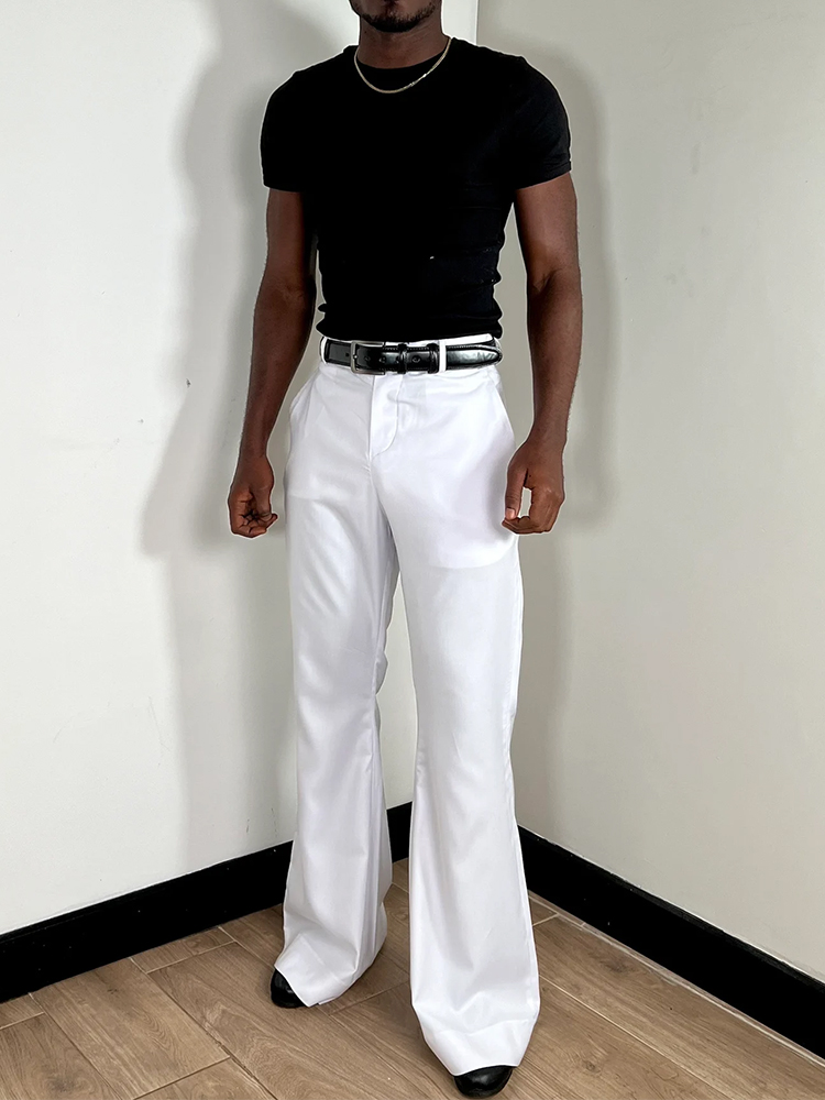 Stylish Bell Bottom Mens Slim  - Wide Leg Trouser 70S ulasan dan harga