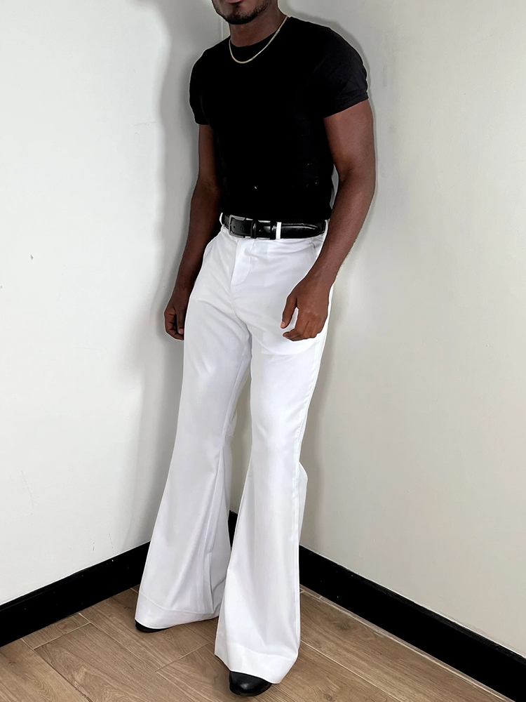 Stylish Bell Bottom Mens Slim  - Wide Leg Trouser 70S ulasan dan harga