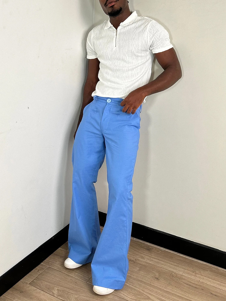 Stylish Bell Bottom Mens Slim  - Wide Leg Trouser 70S ulasan dan harga
