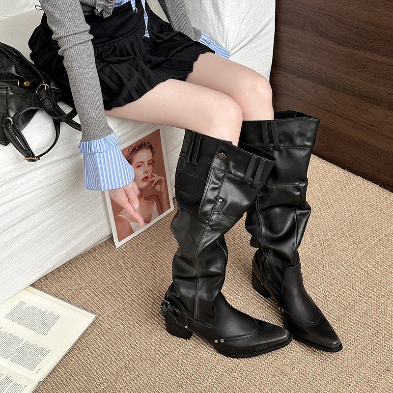 Womens Boots Vintage Women Kne - Vintage Fashion Aesthetic ulasan dan harga