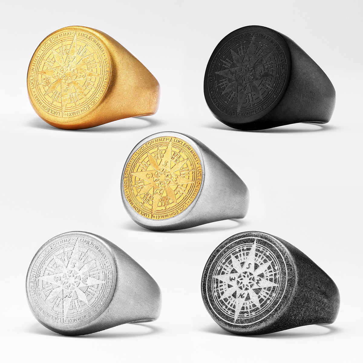 Simple Compass Men Rings Stain - Vintage Fashion Stuff ulasan dan harga