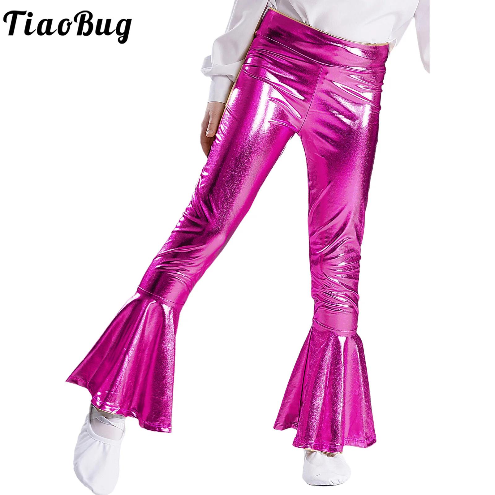 Kids Girls Shiny Metallic Flar - Wide Leg Trouser 70S ulasan dan harga