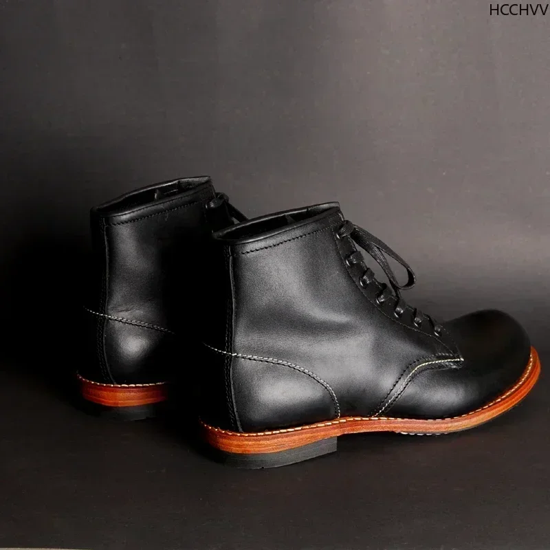 Vintage Men Goodyear-Welted Ge - Vintage Fashion Aesthetic ulasan dan harga