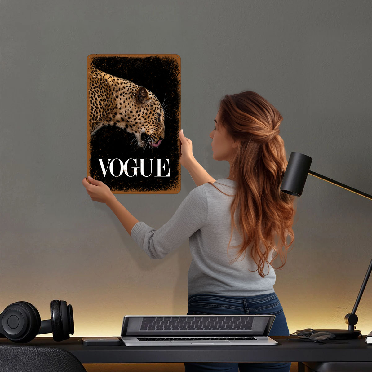 Vogue Fashion Poster Metal Sig - Vintage Fashion Vogue ulasan dan harga